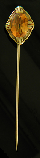 Hans Brassler citrine stickpin. (J9377)