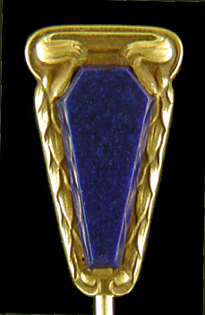 Brassler lapis lazuli stickpin. (J9297)