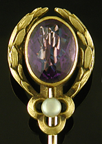 Brassler laurel wreath and amethyst stickpin. (J9281)