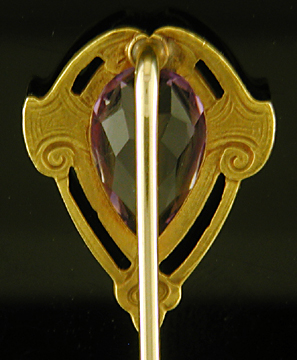 Hans Brassler medieval amethyst stickpin. (SP9421)