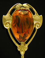 Hans Brassler citrine stickpin. (SP9634)