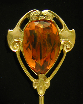 Hans Brassler citrine stickpin. (SP9634)