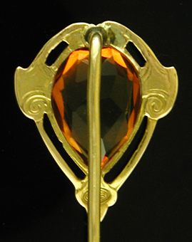 Hans Brassler citrine stickpin. (SP9634)