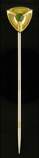 Hans Braslet antique peridot stickpin. (SP9615)