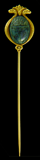 Hans Brassler scarab and serpent stickpin. (J9185)