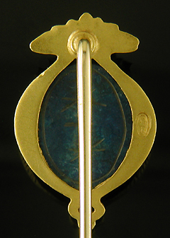 Hans Brassler scarab and serpent stickpin. (J9185)