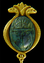 Hans Brassler scarab and serpent stickpin. (J9185)