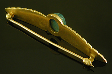 Egyptian Revival winged scarab brooch. (BR9564)