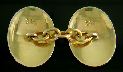 British blue enamel cufflinks. (J9029)