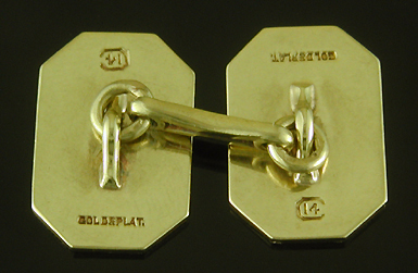 Carrington barleycorn gold and platinum cufflinks. (CL9563)