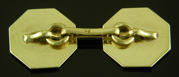 Carrington blue-gray enamel cufflinks. (CL9628)