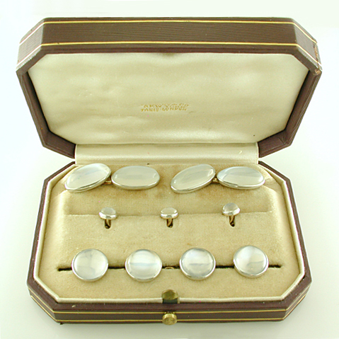 Carrington moonstone dress set in Tiffany case. (J9512)