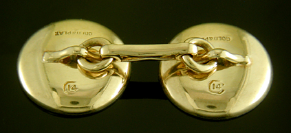 Carrington mother-of-pearl and platinum cufflinks. (J9260)