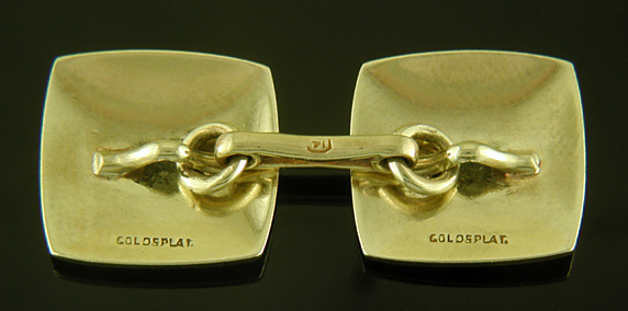 Carrington platinum and blue enamel cufflinks. (J9300)