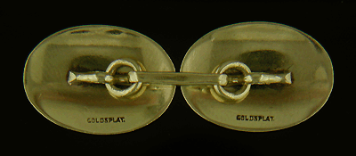Back of Carrington platinum and gold cufflinks. (J7484)