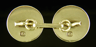 Antique 14kt yellow gold Carrington sunburst and swag cufflinks. (J8689)