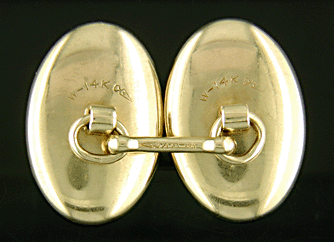 Carter, Gough 14kt gold pearl and mother-of-pearl cufflinks. (J8650)