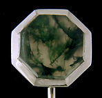 Carter, Gough Moss Agate stick pin. (J9000)