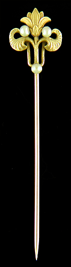 Carter, Howe Art Nouveau lotus blossom stickpin. (J9440)
