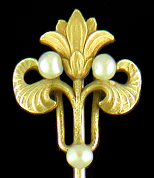 Carter, Howe Art Nouveau lotus blossom stickpin. (J9440)