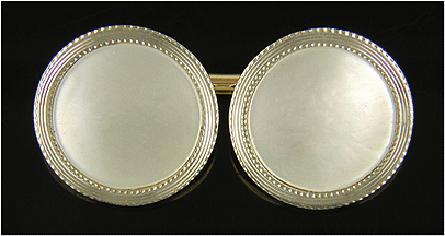 Antique Mother-of-Pearl and platinum dress set. (J8648)