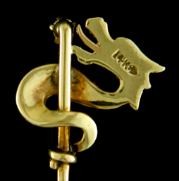 Carter, Howe serpent and diamond stickpin. (J9209)