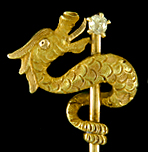 Carter, Howe serpent and diamond stickpin. (J9209)