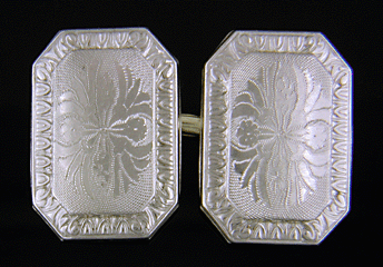 Charles Keller platinum on gold cufflinks. (J8683)