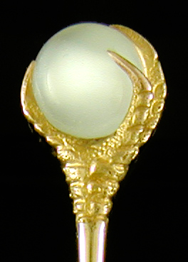 Moonstone and claw stickpin. (SP9499)