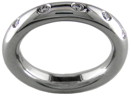 Diamond and platinum wedding band.