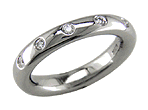 Diamond and platinum wedding band.