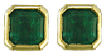 18kt yellow gold emerald earrings.