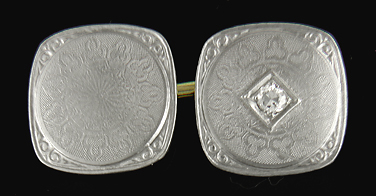 Antique platinum and diamond cufflinks. (J8976)