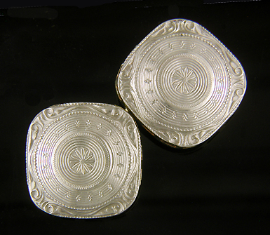 Frank Krementz intricately engraved Art Deco cufflinks. (J8719)