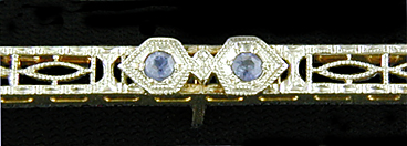 Frank Krementz sapphire bar pin. (J9346)