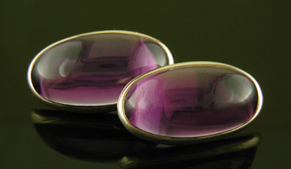 George Street amethyst cufflinks. (J9418)