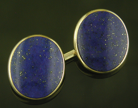 Art Deco lapis lazuli cufflinks. (J9408)