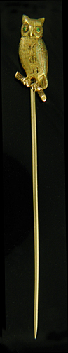 Victorian owl stickpin. (J9249)