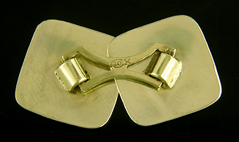 Keller blue enamel and gold cufflinks. (J8848)