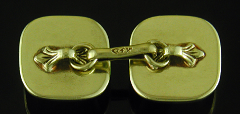 Charles Keller green quartz cufflinks. (CL9600)
