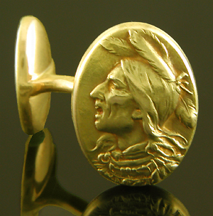 Krementz Native American cufflinks. (J9180)