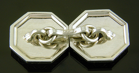 Elegant sapphire and diamond cufflinks. (J9289)