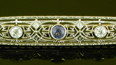 Art Deco sapphire and diamond brooch. (BR9556)