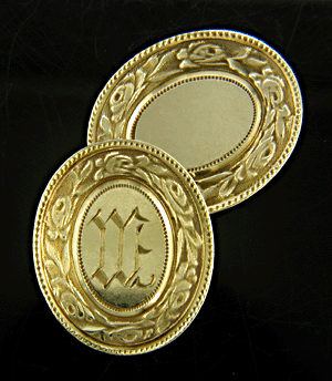 Antique 14kt yellow gold Larter cufflinks. (J8462)