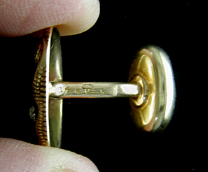 Victorian serpent cufflinks crafted in 14kt gold. (J8966)