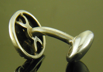 Art Nouveau heroine cufflinks. (J9211)