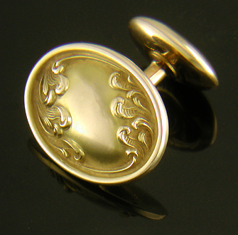 Link & Angell Art Nouveau wave cufflinks. (J8681)