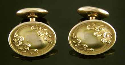 Link & Angell Art Nouveau wave cufflinks. (J8681)