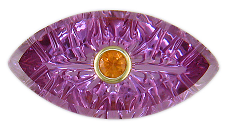 Purple sapphire with Mandarin garnet. (CS8704)