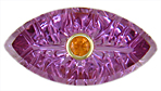 Purple sapphire with Mandarin garnet. (CS8704)